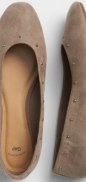 💐⭐N.W.T.🥿Gap factory iced taupe ballet flats - Picture 1 of 5